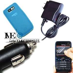 IVEA BLUE Silicone Soft CASE/Cove+AC CHARGER+CAR Charger 