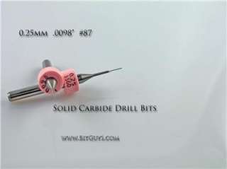 Ten Solid Carbide Drill Bits #87 .010 0.25mm  