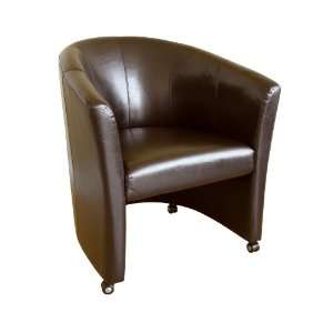   Modern Furniture  Full Leather Club Chair with Wheels