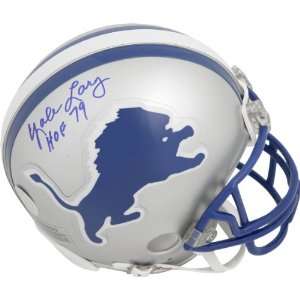 Yale Lary Detroit Lions Autographed Throwback Mini Helmet with HOF 79 