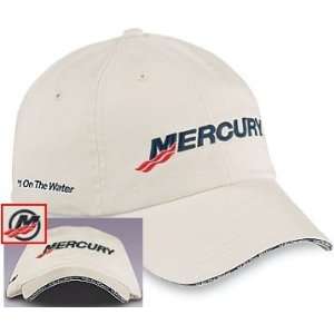  Mercury Marine Putty Khaki Chino Sandwich Cap Hat Sports 