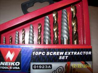   EXTRACTOR / EASY OUT & COBALT DRILL BIT SET NEIKO TOOLS USA  