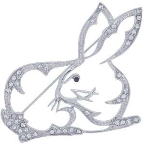  King Hare Rabbit Austrian Crystal Animal Pin Brooch 