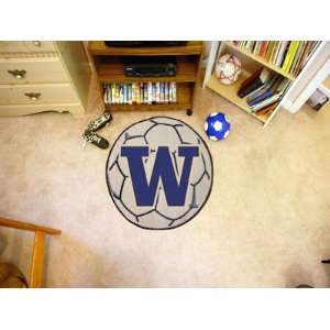  Washington Huskies 29 Round Soccer Ball Floor Mat (Rug 