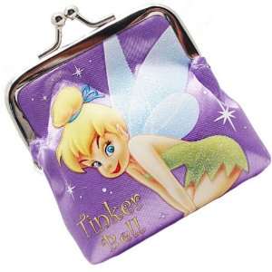  Disney Princess Tinkerbell Mini Coin Purse Wallet Purple 