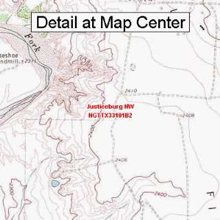 USGS Topographic Quadrangle Map   Justiceburg NW, Texas (Folded 