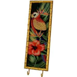  Parrot Wall Bamboo Plaque W/ Hooks REDUCED