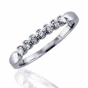 14k White Gold Diamond Wedding/Anniversary Ring Band (I1 I2, GH, 0.25 