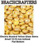50 Electric Mustard Yellow Minis Iridized Glass Gems, m