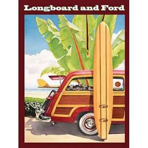  Longboard and Ford Metal Sign Surfing and Tropical Decor 