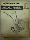 GILSON OWNERS GUIDE PARTS MANUAL ROTARY TILLERS # 51011 51012 51013 