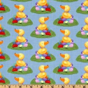  44 Wide Hallmark Occasions Duck N Eggs Blue Fabric By 