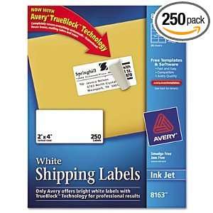 Avery Shipping Labels with TrueBlock Technology, 2 x 4, White 