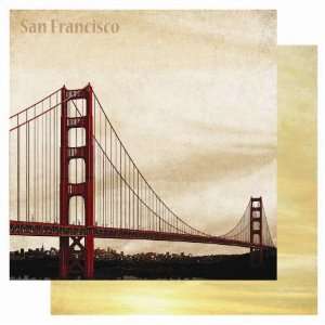  USA San Francisco 12 x 12 Double Sided Glitter Paper 