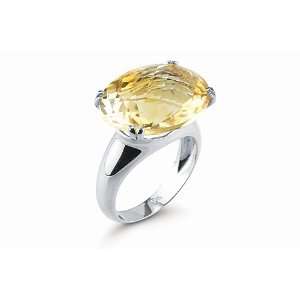   Designer Ring Centered with a Semi Precious Citrine Color Stone., 5