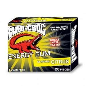 Mad Croc Energy Gum   Citrus, 20 piece, 9 count  Grocery 