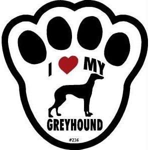  I Love My Greyhound Dog Pawprint Window Decal Pet 