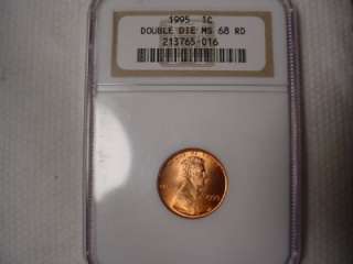 1995 DOUBLE DIE PENNY MS68 WOW  