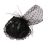 Hat Fashion Black Feather Lace Hair Clip Hairpin Mini Top for Ladies 