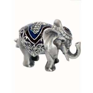  Indian Bejeweled Elephant Figurine (Silver) Figurine 