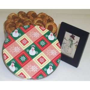 Scotts Cakes 1 lb. Cinnamon Apple Butter Cookies in a Snowman Tin 