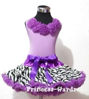Purple Zebra Pettiskirt Tutu Purple Top Puple Rose 1 8Y  