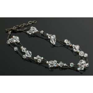  Jackie, Swarovski crystal multi strand necklace, 17 