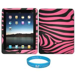  Pink Zebra Design Protective Soft Silicone Skin Cover for Apple iPad 