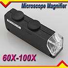 60X 100X Portable Lighted Microscope Magnifier Magnify