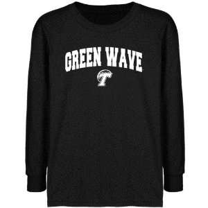  Tulane Green Wave Youth Black Logo Arch T shirt Sports 