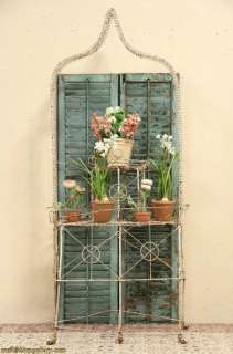 Victorian 1890s Antique Wire Garden Plant Stand  
