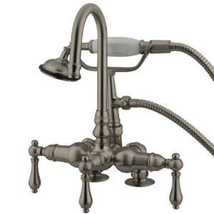   Tub Filler with Hand Shower and 7.25 Spout Reach Finish Satin Nickel