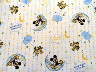   Flannel Fabric BTY Disney Cartoon Baby Nursery Stars Moon Pluto  