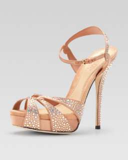 X18VT Gucci Crystal Covered Strappy Sandal