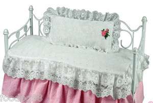  Bedding Comforter Pillow White Eyelet 4ur American Girl doll bed