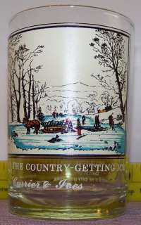 1981 Arbys Collector Glass Currier & Ives Getting Ice  