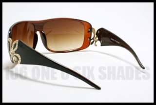 FLEUR DE LIS Designers Oversized Sunglasses BROWN New  