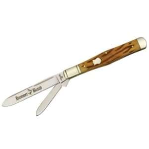   Large Jack Pocket Knife with Brown Cut Bone Handles