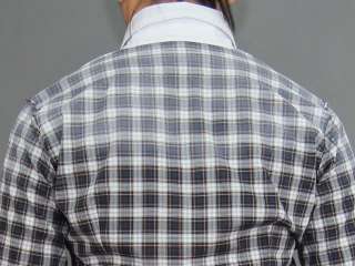 DSQUARED 11AW NWT FRONT PLASTRON CHECKED POPLIN SHIRT  