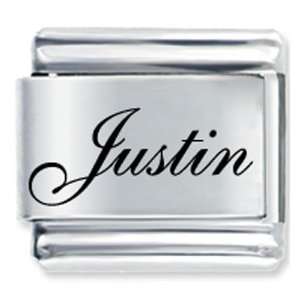  Script Font Name Justin Laser Italian Charms Pugster Jewelry