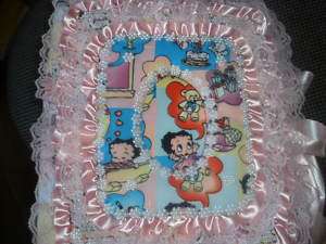 BABY BETTY BOOP FABRIC PHOTO ALBUM BLUE OR PINK  