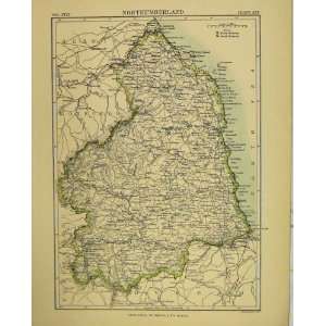 Map Northumberland England Britannica Ninth Edition