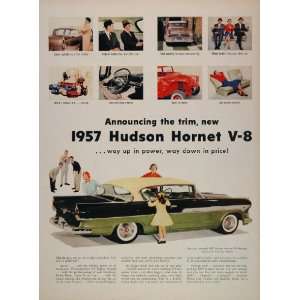  1957 Ad Hudson Hornet V 8 Hardtop Green Black Car 
