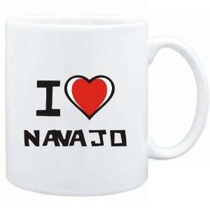 Mug White I love Navajo  Languages 