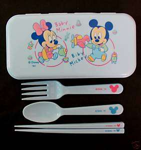 Disney Mickey Minnie Mouse Spoon Fork Chopsticks Set  