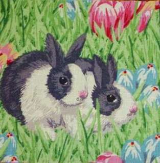   Bunny & Green & Pink Quilt Top Cotton Fabric Squares Kit   