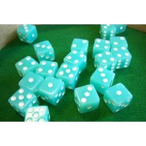  Glow in the Dark Lime Colored 6 Sided Dice Toys & Games
