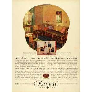 Ad Karpen Furniture Empire Suite Napoleon Design Striped Damask Chairs 