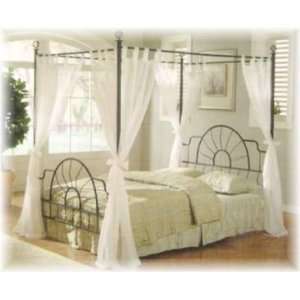  Bed Canopy Curtains Set of 8 Tab Top Panels & 4 Tie Backs 