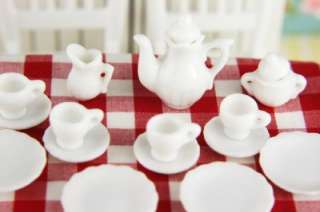 Dollhouse Miniature Vintage China Porcelain Tea Set x17  